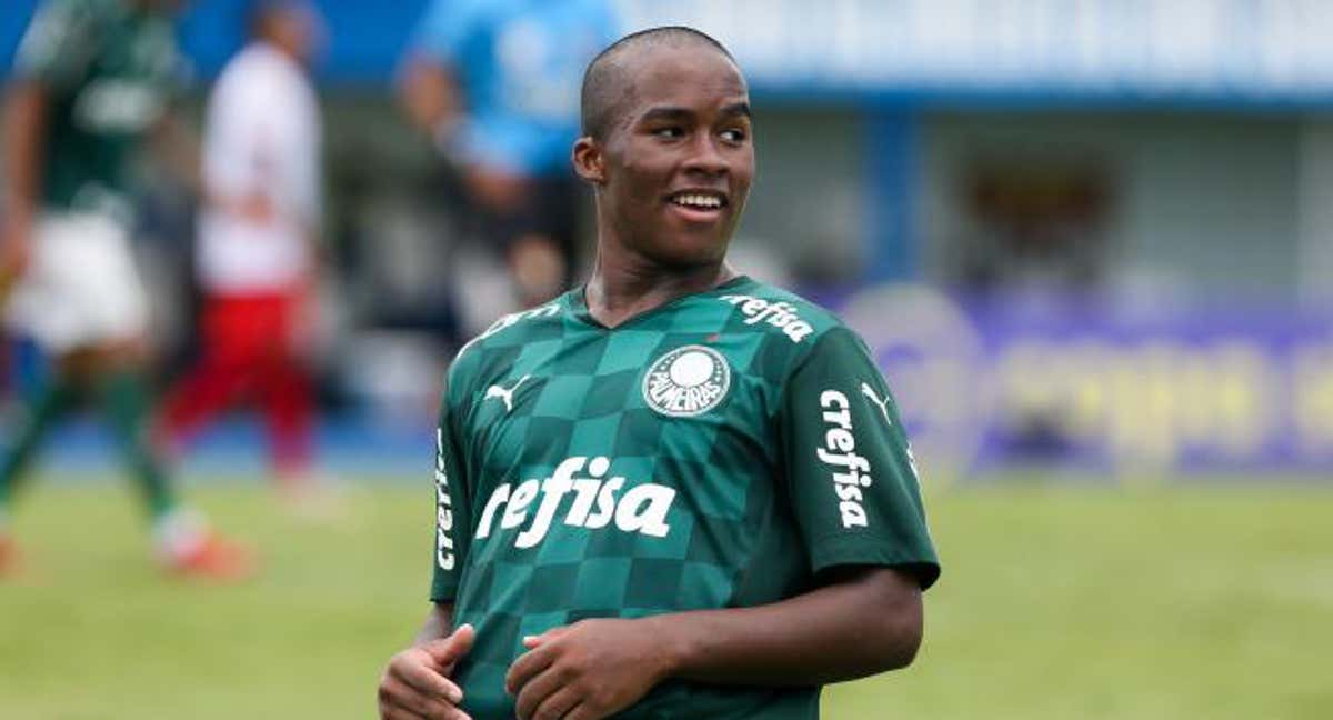 Endrick, en un partido con el Palmeiras./