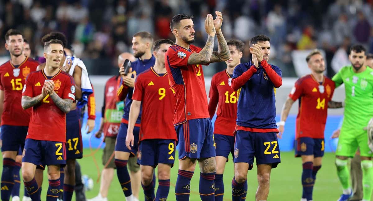 La Selección celebra la victoria ante Chipre. /EFE