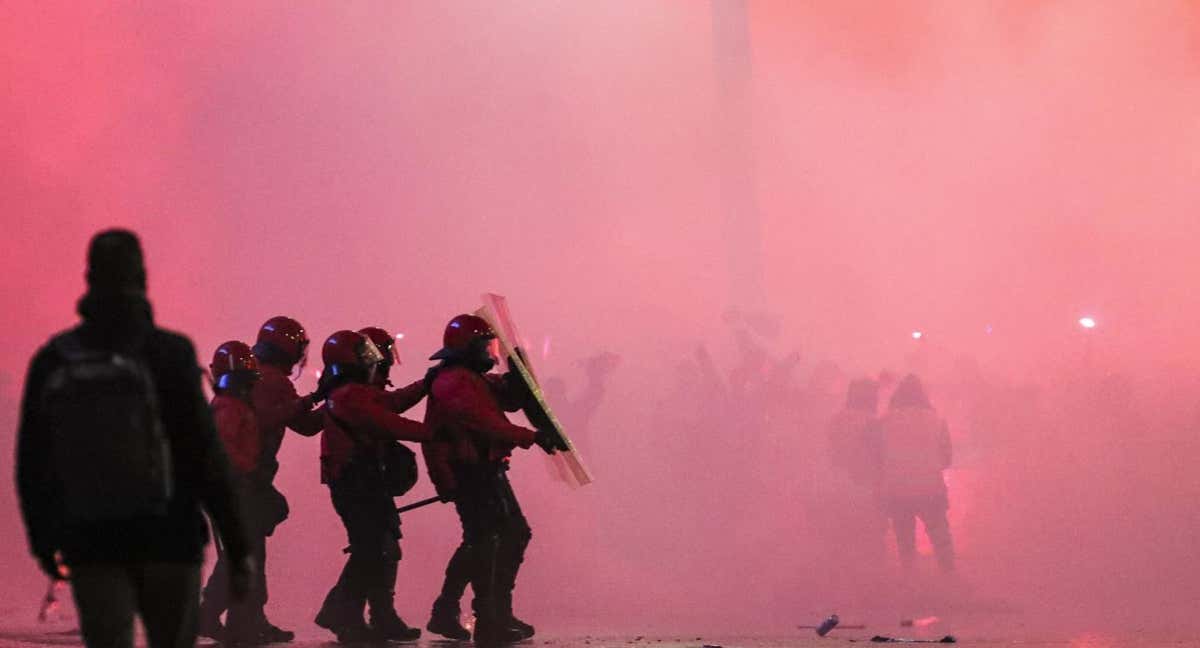 El lío en San Mamés en la previa./