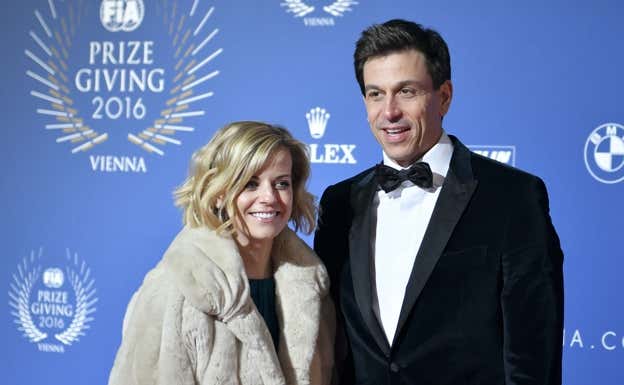 Susie y Toto Wolff, en 2016. AFP