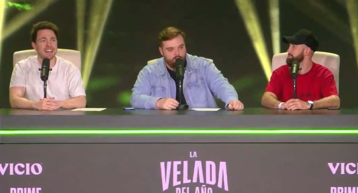 Reven, Ibai y Sandor Martín durante la presentación de La Velada del Año 4./