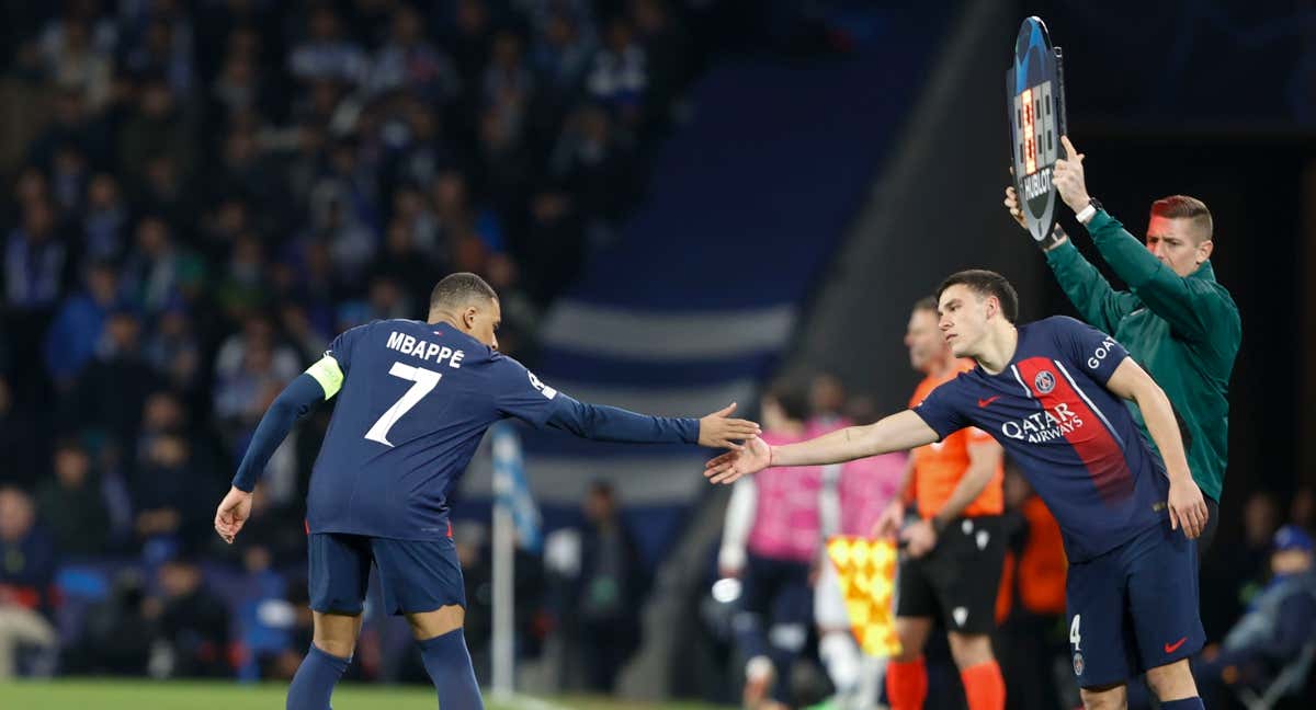 Mbappe, durante el partido. /EFE