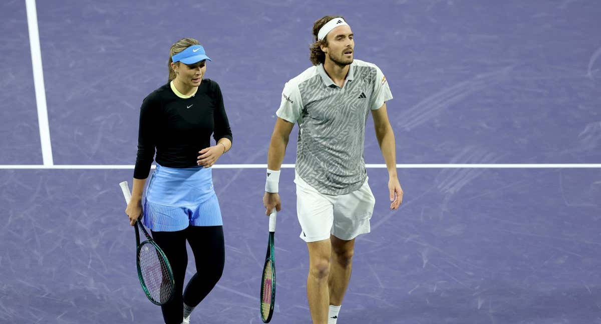 Badosa jugó la Eisenhower Cup con Tsitsipas./MATTHEW STOCKMAN / GETTY IMAGES NORTH AMERICA