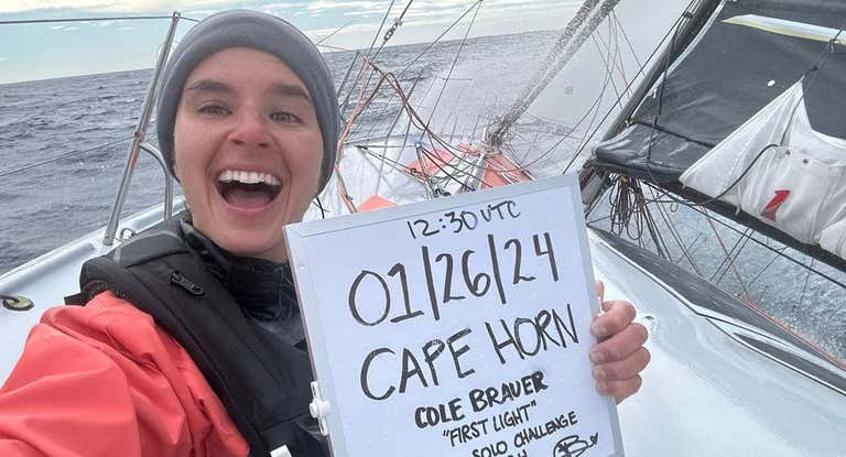 Cole Brauer, a su paso por Cabo de Hornos.