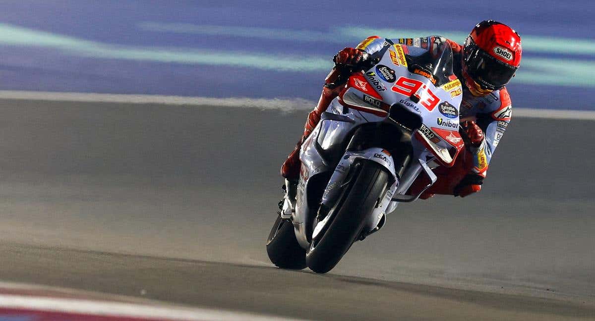 Marc Márquez, durante los entrenamientos en Catar./AFP