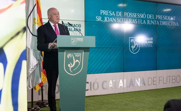Joan Soteras, en el acto que se le proclamó presidente de la FCF.  FCF
