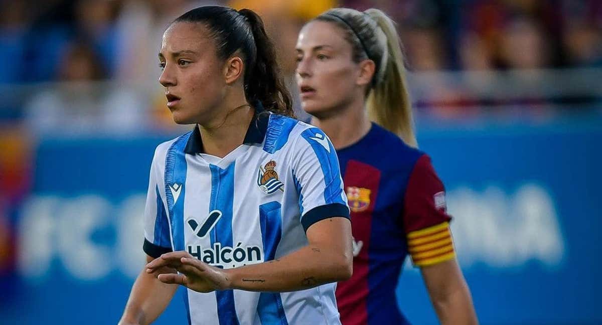 Emma Ramírez durante le partido contra el Barça. /REAL SOCIEDAD