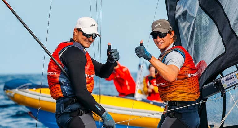 Diego Botín y Florian Trittel celebran su bronce mundial.