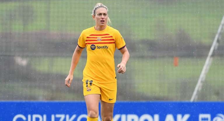Alexia Putellas, jugadora del FC Barcelona Femenino, durante el partido ante la Real Sociedad en Zubieta.