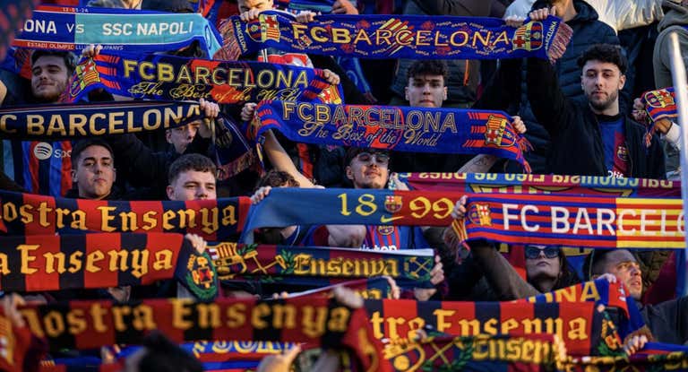 El ambiente en el Barça - Nápoles.