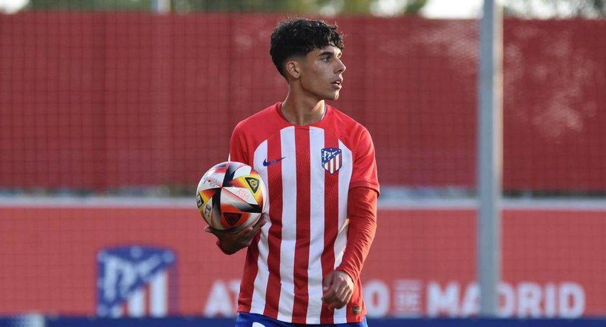 David Arza, jugando en con el juvenil del Atlético Madrileño.