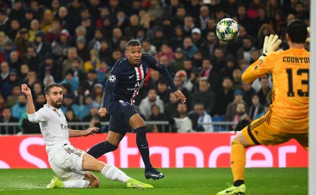 Mbappé, jugando en el Bernabéu. Agencias