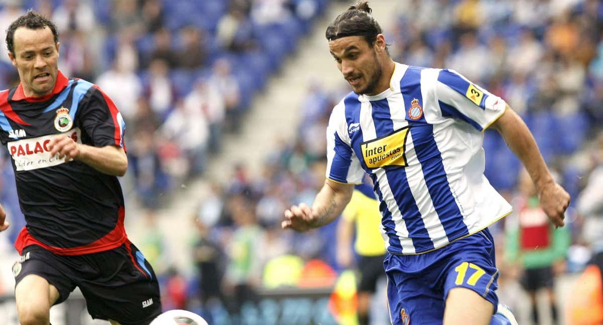 Osvaldo durante un partido con el Espanyol.