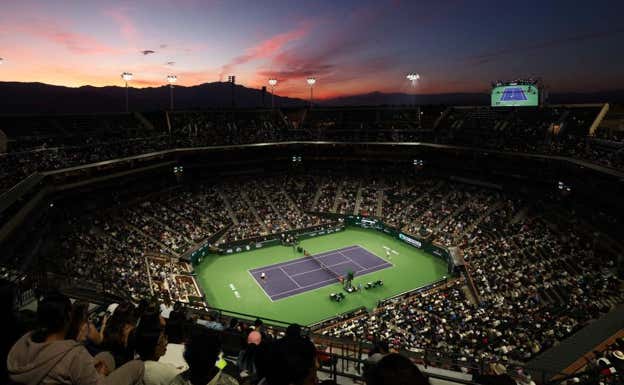 Vista general de la pista central de Indian Wells.  Getty