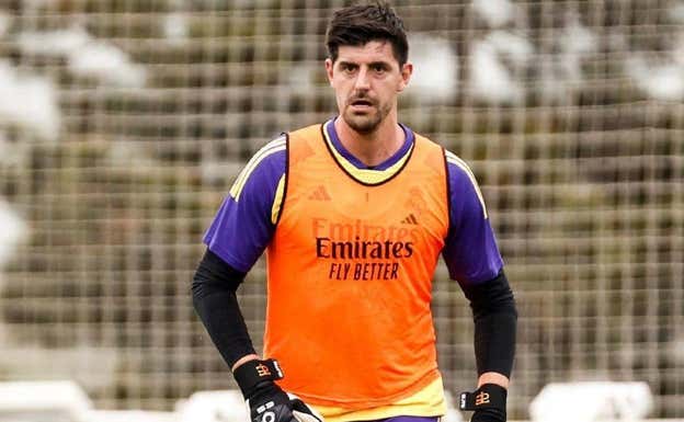 Courtois, en un entrenamiento.