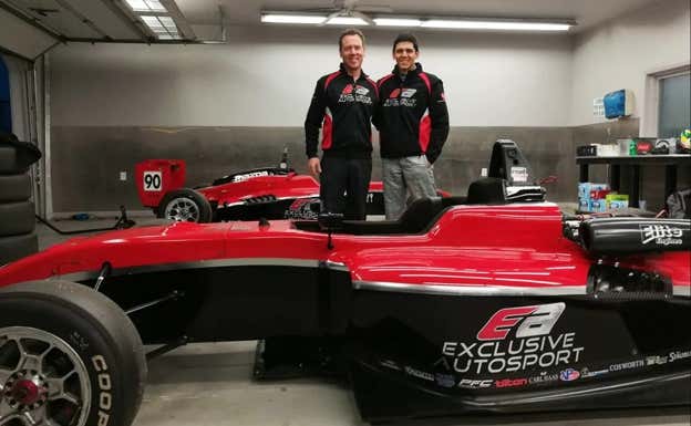Igor Fraga, con el equipo Exclusive Autosport, en la USF2000 de 2018. Archivo