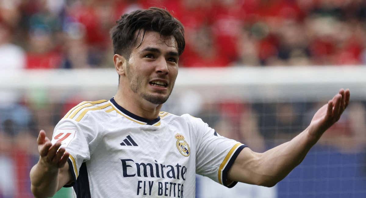 Brahim Díaz, durante el Osasuna-Real Madrid./Reuters