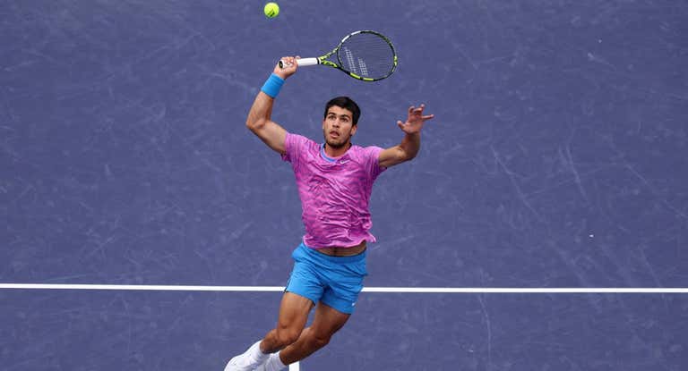 Carlos Alcaraz, durante la final de Indian Wells ante Daniil Medvedev.