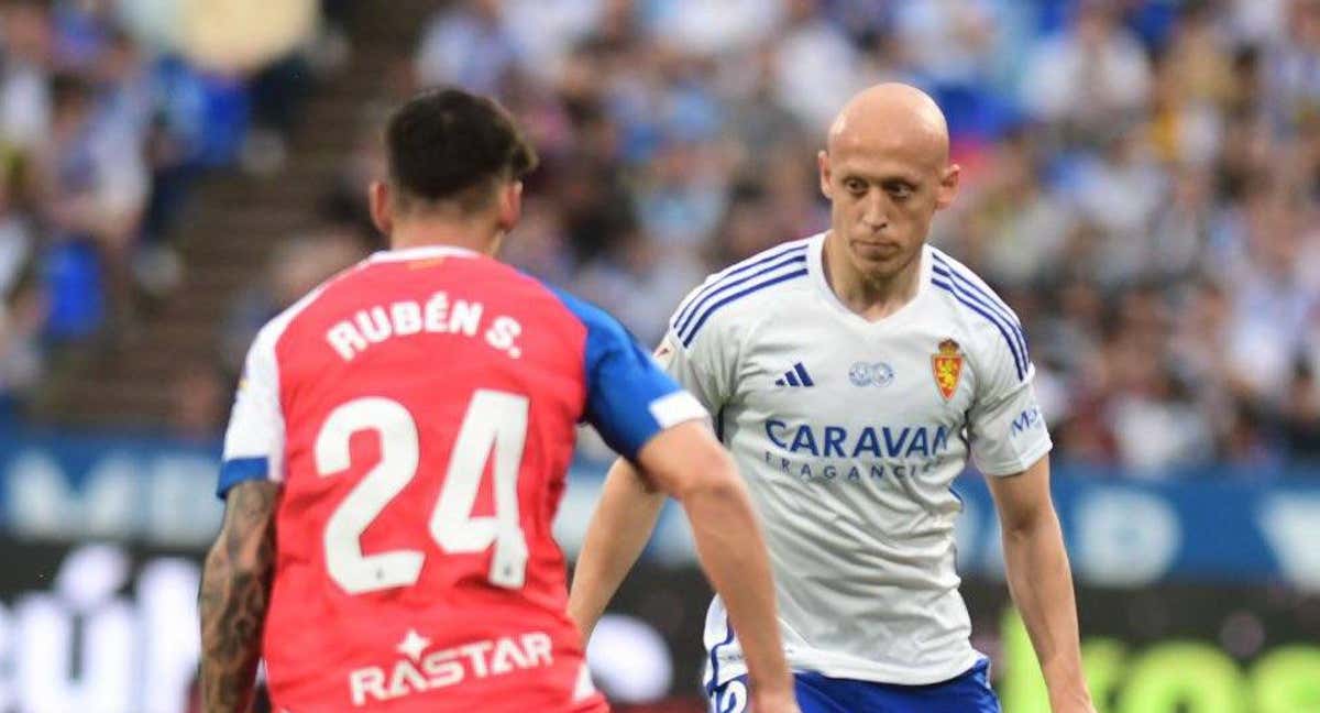 Mollejo, hoy durante el partido. /Real Zaragoza