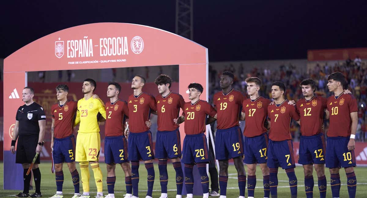 La Selección española Sub-21 en un partido reciente./Getty