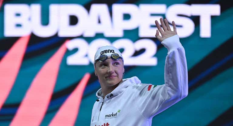 Katinka Hosszu, en los Mundiales de Natación de Budapest, en 2022.