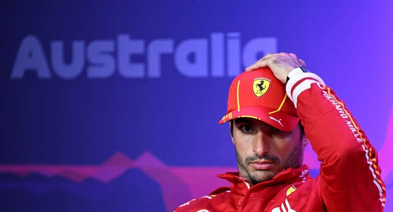 Carlos Sainz, en la sala de prensa en Australia.