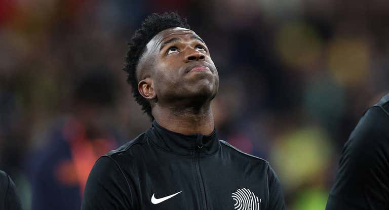 Vinicius, antes del España-Brasil.