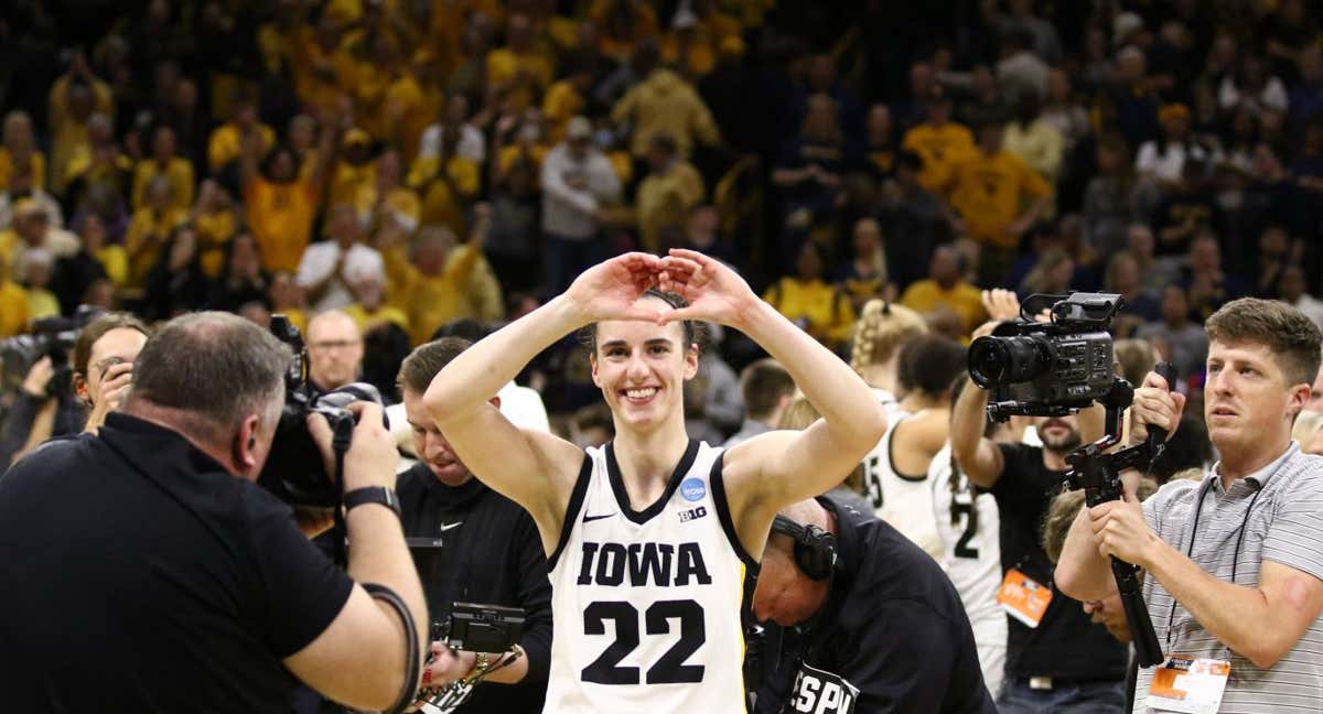 Caitlin Clark, en un partido con Iowa./AFP