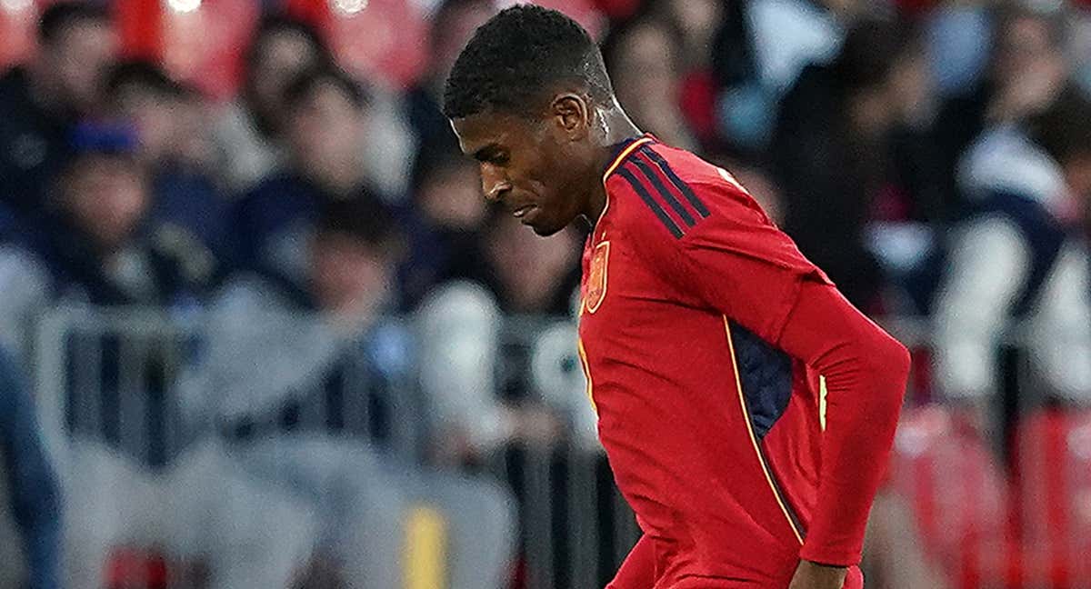 Mosquera en su debut oficial con España.