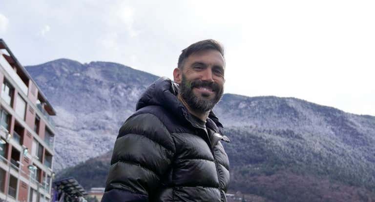 Eder Sarabia, en el Estadio Nacional de Andorra, en su despedida.