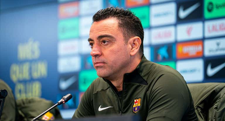 Xavi Hernández, en conferencia de prensa.