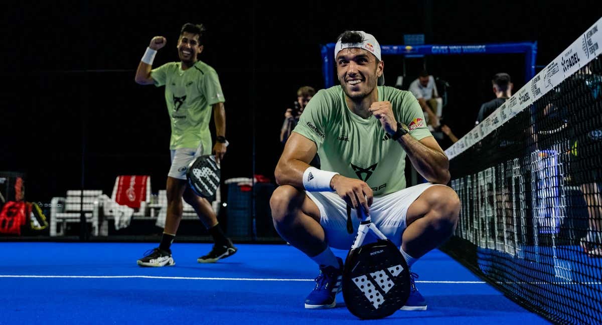 Ale Galán y Fede Chingotto celebran el pase a la final./PREMIER PADEL