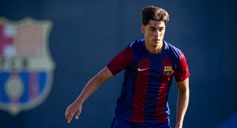 Guille, con el Juvenil B del Barça.