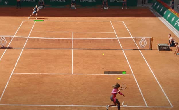 Así es la barra horizontal sobre un tenista en el Top Spin 2K25 TopSpin 2k25