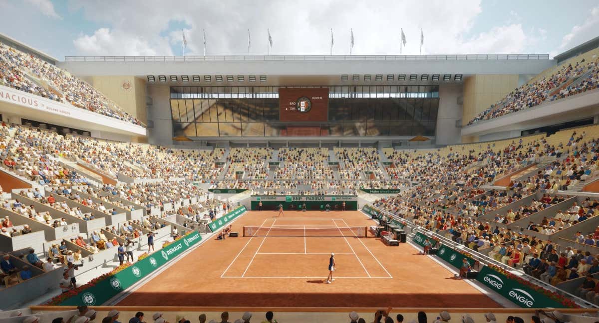 Vista de la pista Philippe Chartier, de Roland Garros, en el TopSpin 2K25/Top Spin