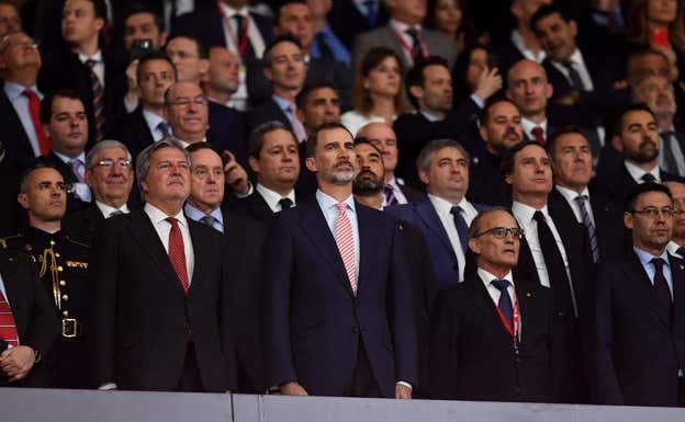 Imagen del palco de autoridades durante la final de la Copa del Rey en 2018.  Getty Images