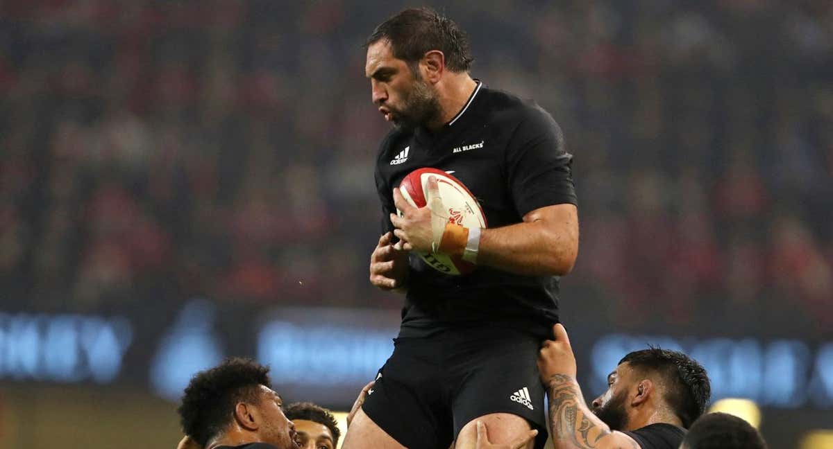 La leyenda de los All Blacks Sam Whitelock. /AFP