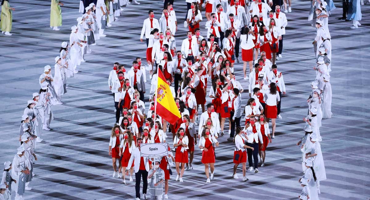 El equipo español, en la ceremonia inaugural de Tokio 2020./GETTY