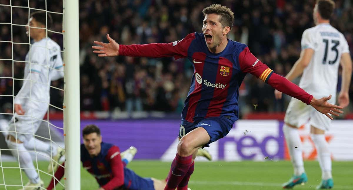 Sergi Roberto anotó un doblete en la victoria ante el Almería.