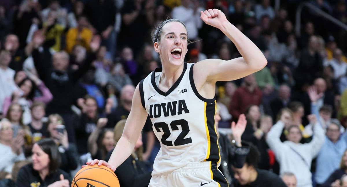 Caitlin Clark celebra una victoria con Iowa State./AFP