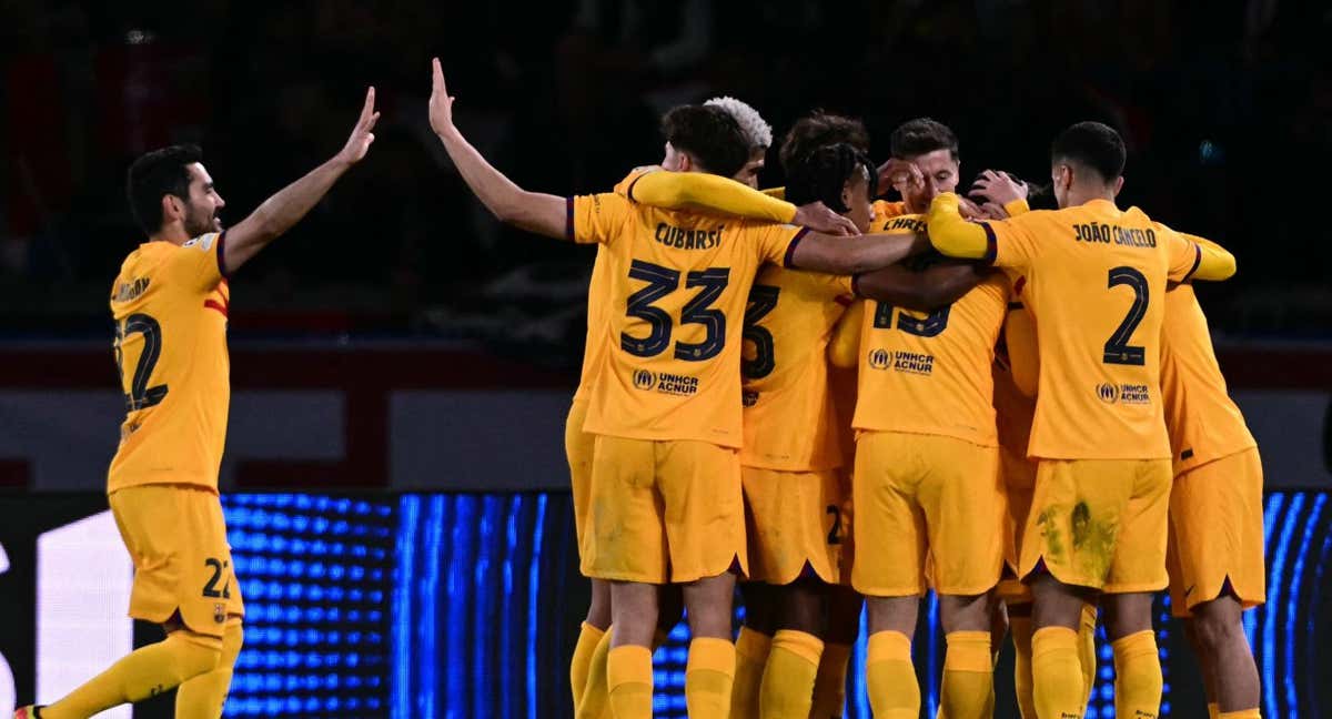 El Barça celebra el gol de Christensen.