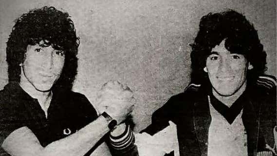 Mágico González y Diego Maradona hace 40 años. /FC BARCELONA