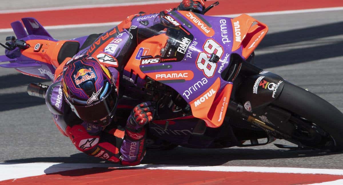 Jorge Martín, durante los libres en el GP de las Américas./AFP