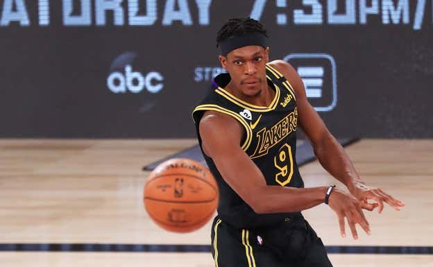 Rondo, durante su etapa con Los Ángeles Lakers.  AFP