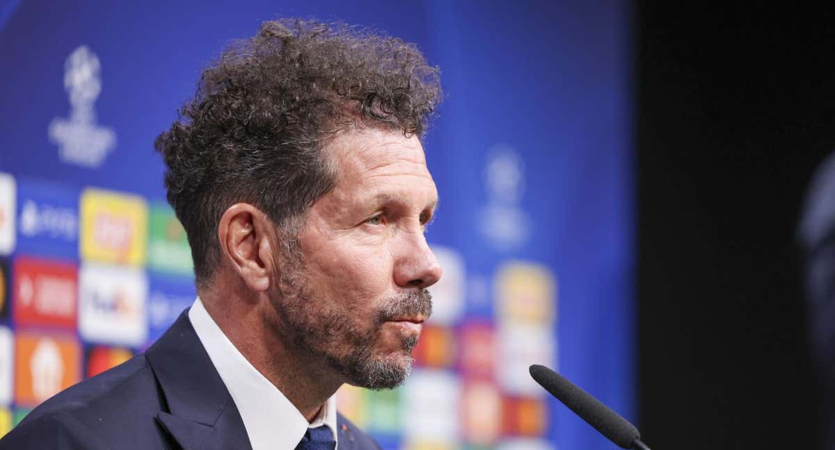 El Cholo durante la rueda de prensa en Alemania.