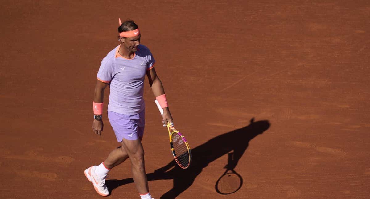 Rafa Nadal, durante el encuentro ante De Miñaur, en el Godó en Barcelona.
