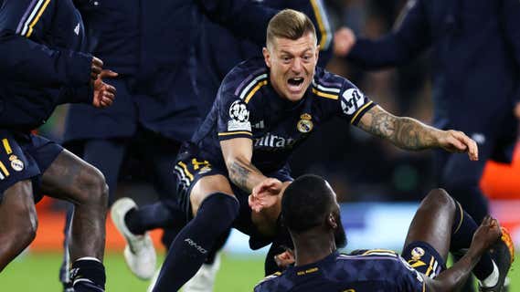 Kroos y Rudiger celebran la victoria./AFP