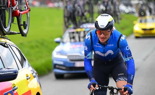 Carlos Canal (22), en la Clásica A Través de Flandes en marzo.  GETTY SPORT / MOVISTAR TEAM
