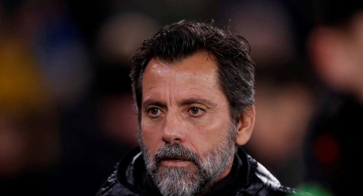 Quique Sánchez Flores durante un partido del Sevilla.