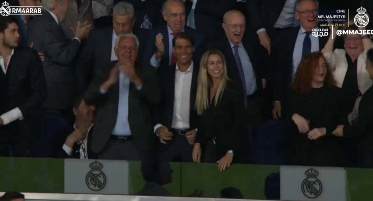 Nadal celebra el 3-2 de Bellingham.